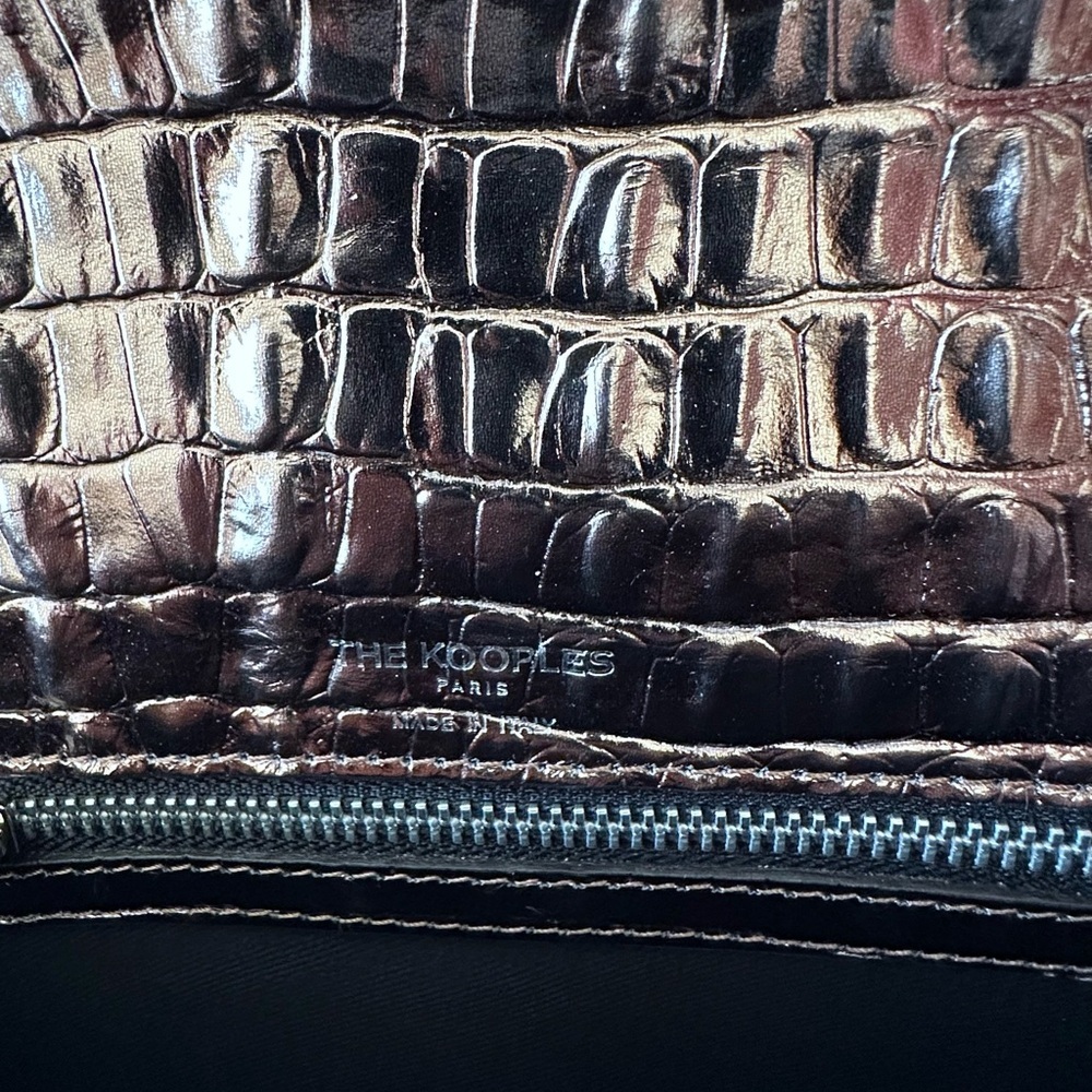 NWT | The Kooples | Emily | PinkBronze Metallic Crocodile-Embossed Crossbody Bag - Picture 10 of 11